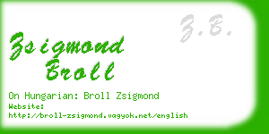 zsigmond broll business card